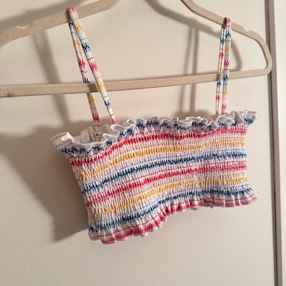 SOLID & STRIPED smocked colorful bikini top - Picture 2 of 4